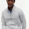 Tommy Logo Sweatshirt mit Viertelreißverschluss