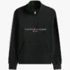 Tommy Logo Sweatshirt mit Viertelreißverschluss
