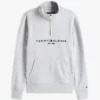 Tommy Logo Sweatshirt mit Viertelreißverschluss