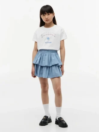 Tommy-Logo-T-Shirt mit Strasssteinen für Kinder