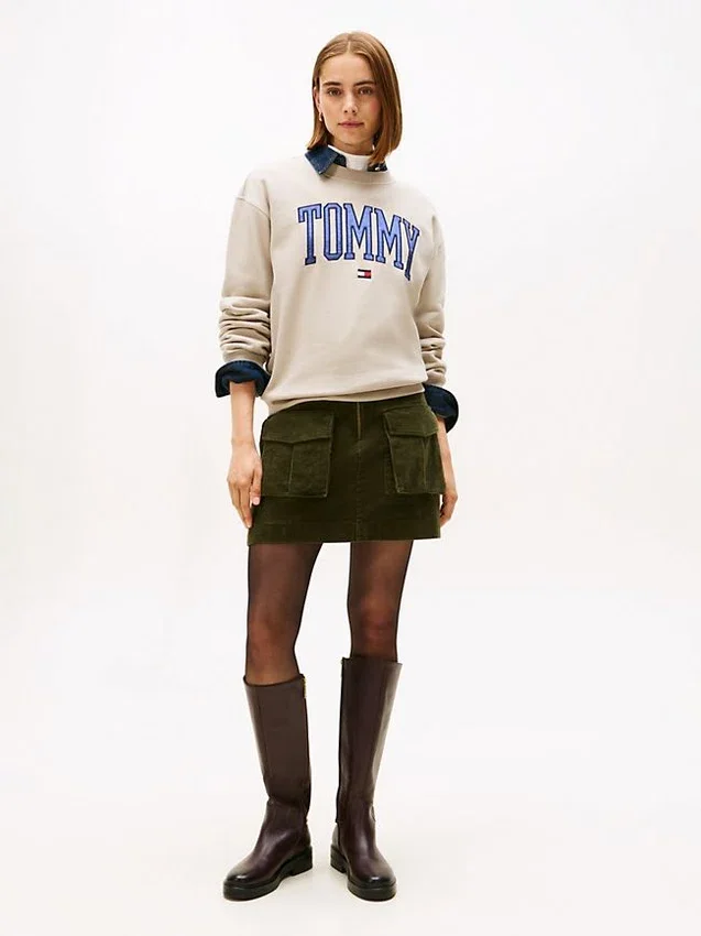 Varsity Tommy Logo Rundhals-Sweatshirt Varsity Tommy Logo Rundhals-Sweatshirt
