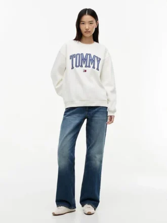 Varsity Tommy Logo Sweatshirt mit Rundhalsausschnitt